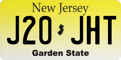 NJ license plate J20JHT