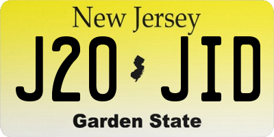 NJ license plate J20JID