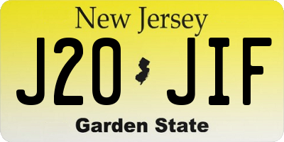 NJ license plate J20JIF
