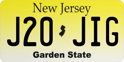 NJ license plate J20JIG