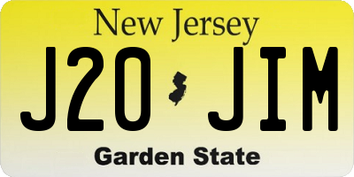 NJ license plate J20JIM