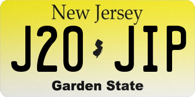 NJ license plate J20JIP