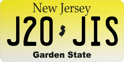 NJ license plate J20JIS