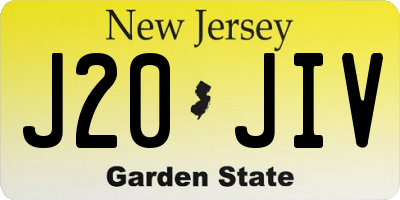 NJ license plate J20JIV