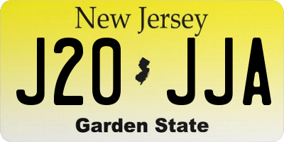 NJ license plate J20JJA