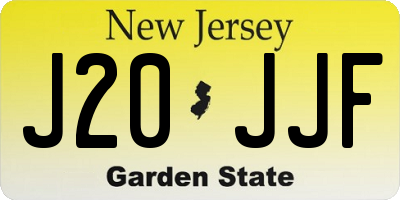 NJ license plate J20JJF