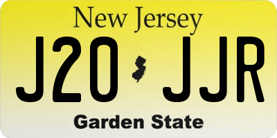 NJ license plate J20JJR