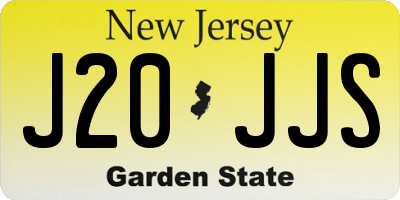 NJ license plate J20JJS