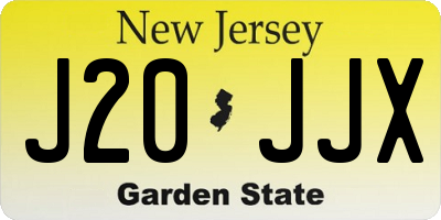 NJ license plate J20JJX