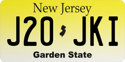 NJ license plate J20JKI