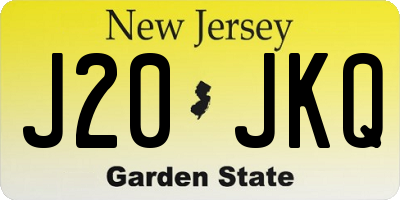 NJ license plate J20JKQ