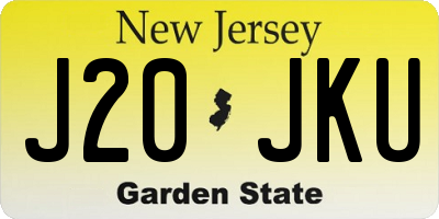 NJ license plate J20JKU