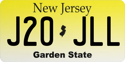 NJ license plate J20JLL