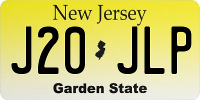 NJ license plate J20JLP