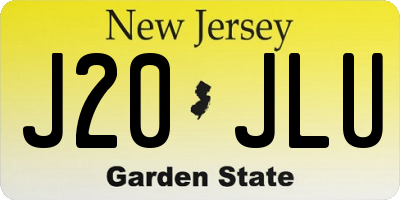 NJ license plate J20JLU