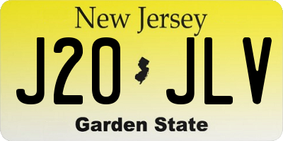NJ license plate J20JLV