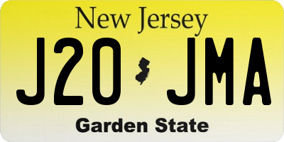 NJ license plate J20JMA