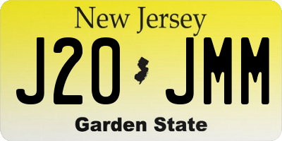NJ license plate J20JMM
