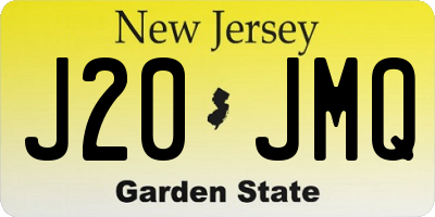 NJ license plate J20JMQ