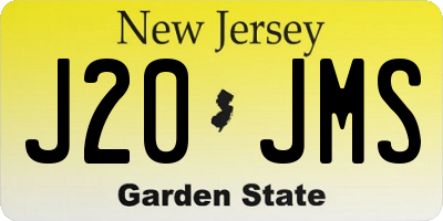 NJ license plate J20JMS