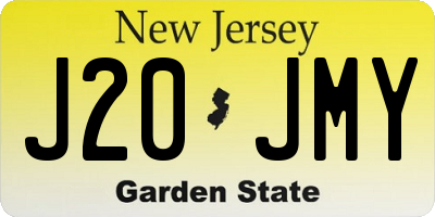 NJ license plate J20JMY