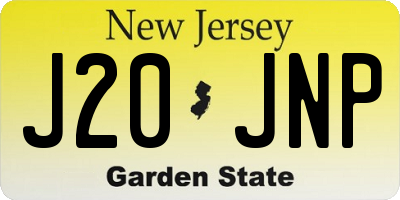 NJ license plate J20JNP