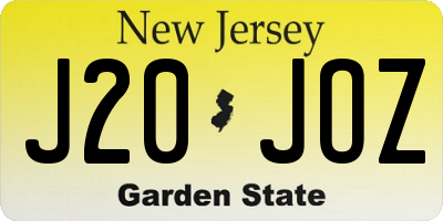 NJ license plate J20JOZ