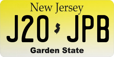 NJ license plate J20JPB