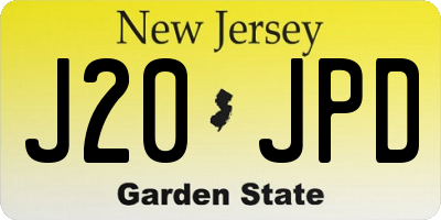NJ license plate J20JPD
