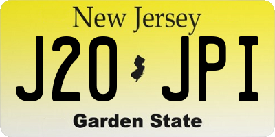 NJ license plate J20JPI