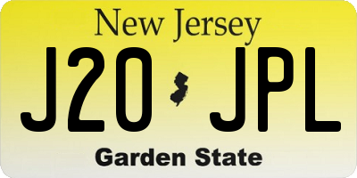 NJ license plate J20JPL