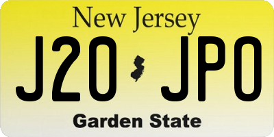 NJ license plate J20JPO