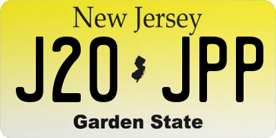 NJ license plate J20JPP