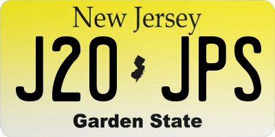 NJ license plate J20JPS