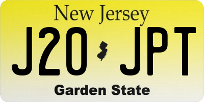 NJ license plate J20JPT