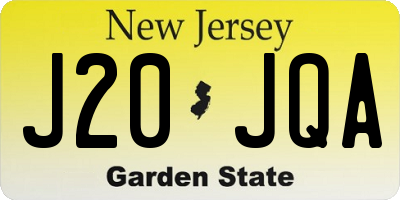 NJ license plate J20JQA