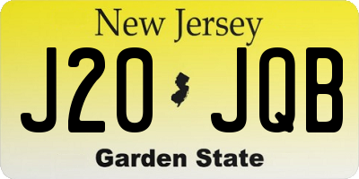 NJ license plate J20JQB