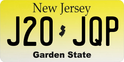 NJ license plate J20JQP