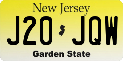 NJ license plate J20JQW