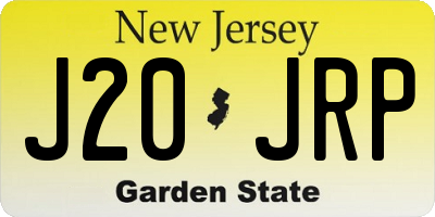 NJ license plate J20JRP