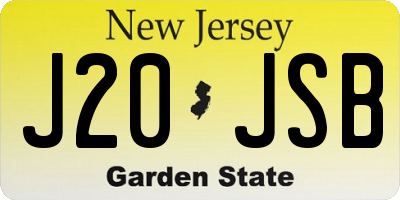NJ license plate J20JSB