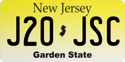 NJ license plate J20JSC