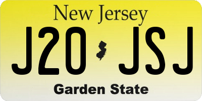 NJ license plate J20JSJ