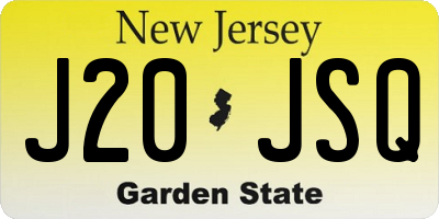 NJ license plate J20JSQ