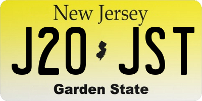 NJ license plate J20JST