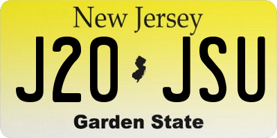 NJ license plate J20JSU