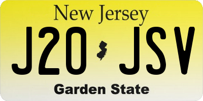NJ license plate J20JSV