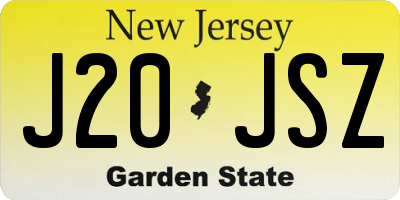 NJ license plate J20JSZ