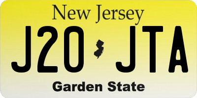 NJ license plate J20JTA