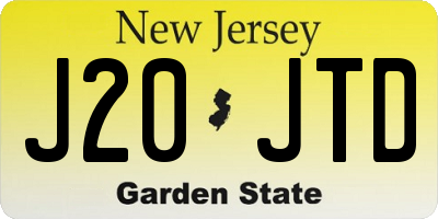 NJ license plate J20JTD